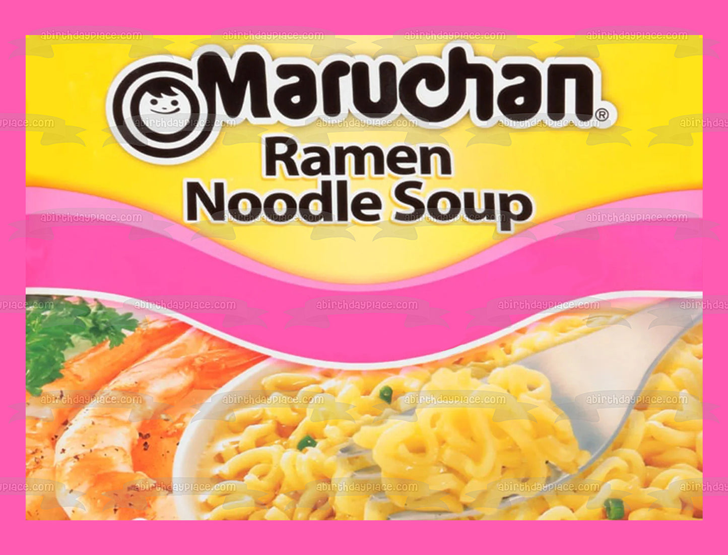 Maruchan Ramen Noodles Shrimp Flavor Customizeable Edible Cake Topper Image ABPID57660