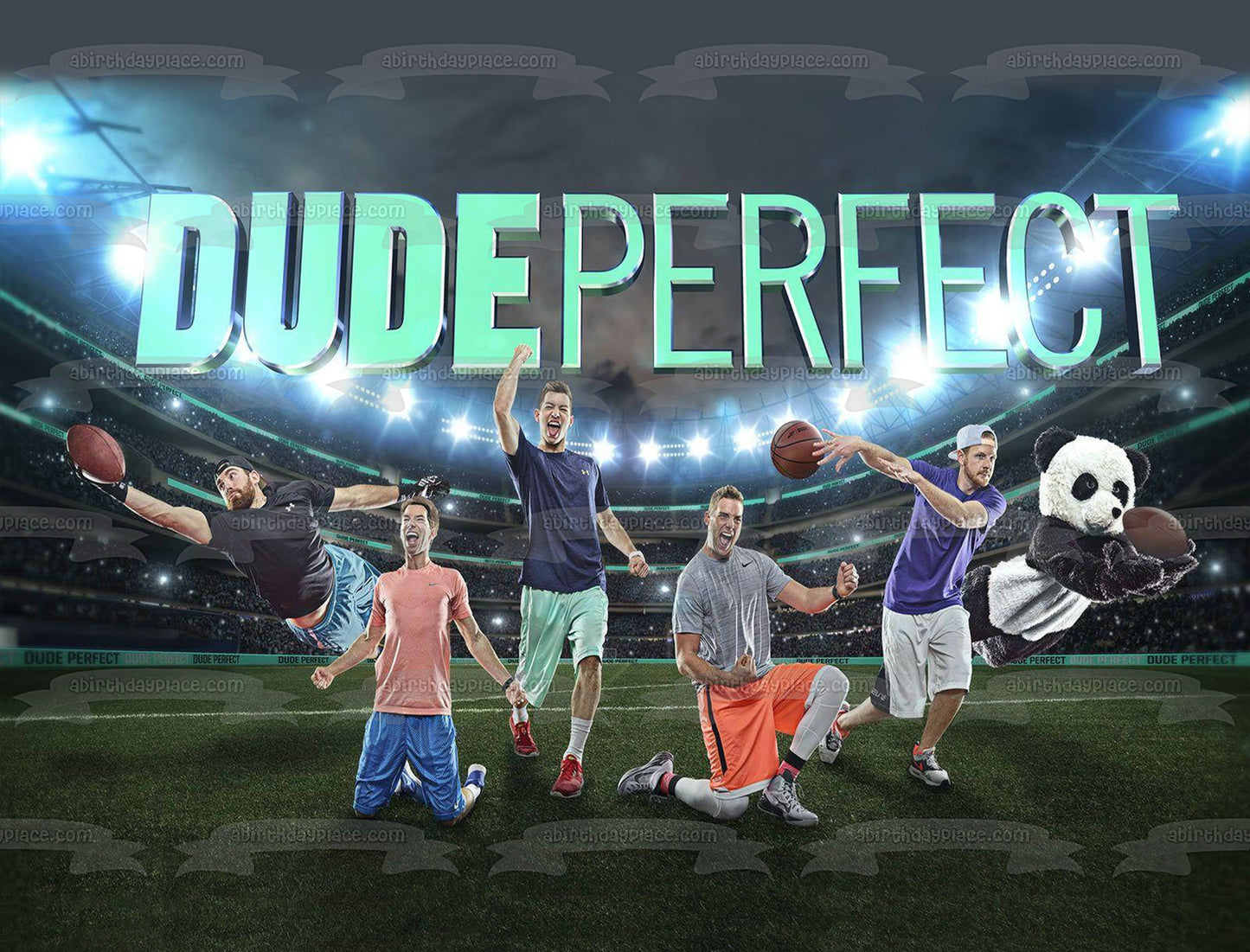 Dude Perfect Tyler Beard Toney Cory Coby Cotton Garrett Purple Hoser Hilbert Cody Tall Guy Jones Edible Cake Topper Imagen ABPID57690 