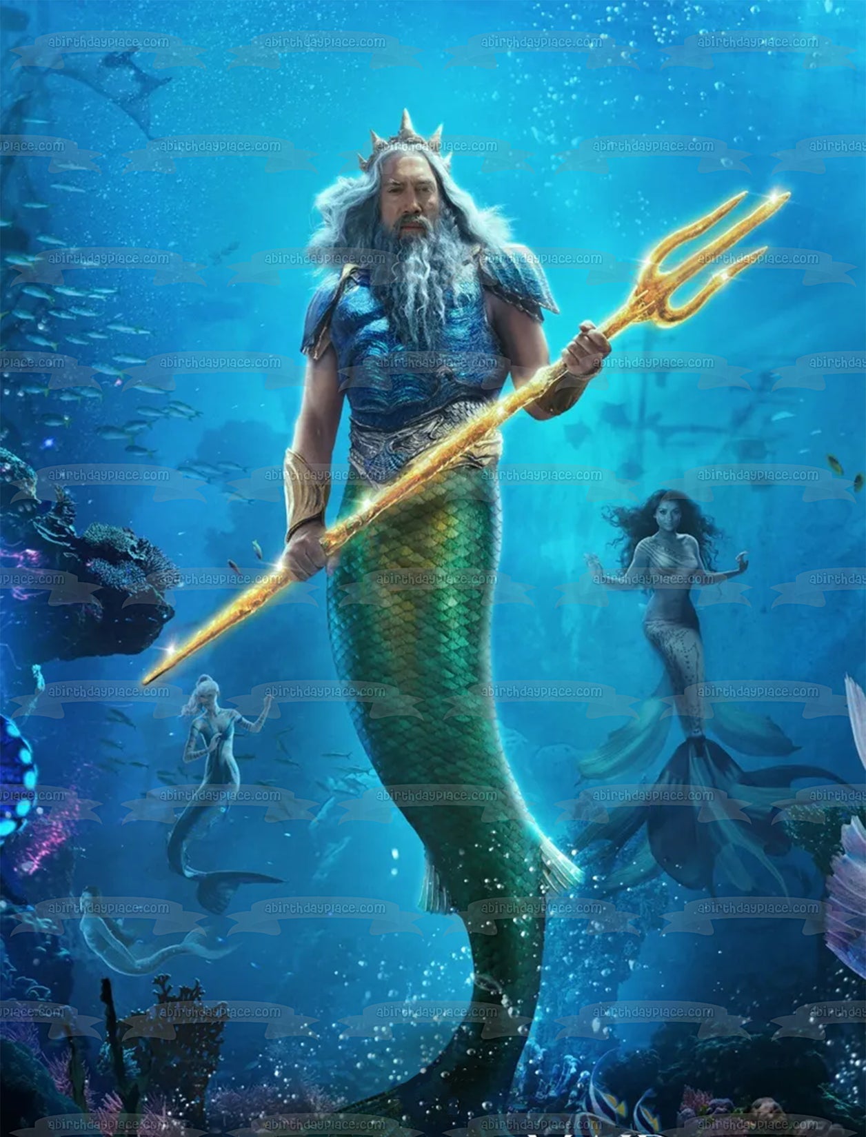 The Little Mermaid King Triton Poster Edible Cake Topper Image ABPID57736