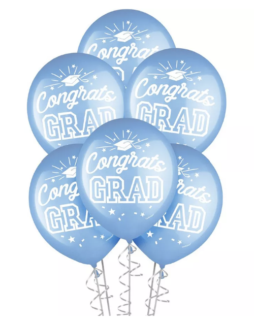 Grad 12" Latex Balloons - Powder Blue, 15ct