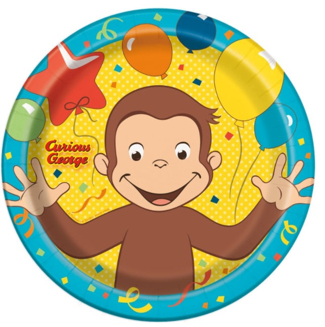 Curious George Round 9" Dinner Plates, 8ct