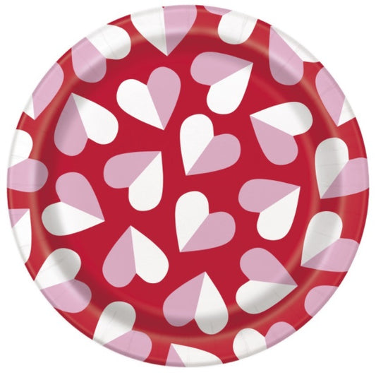 Charming Hearts Round 7" Dessert Plates, 8ct