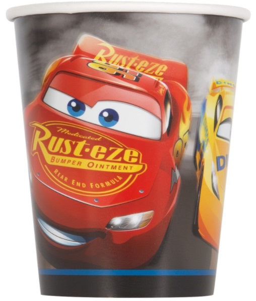 Vasos de papel de la película Disney Cars 3 de 9 oz, 8 unidades