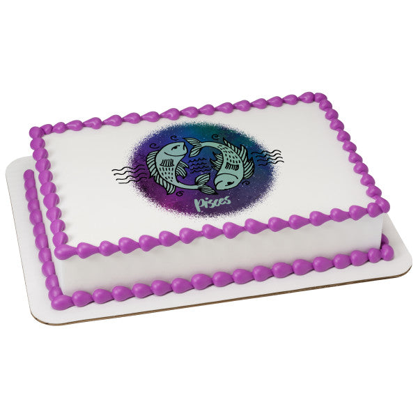 Pisces Edible Cake Topper Image