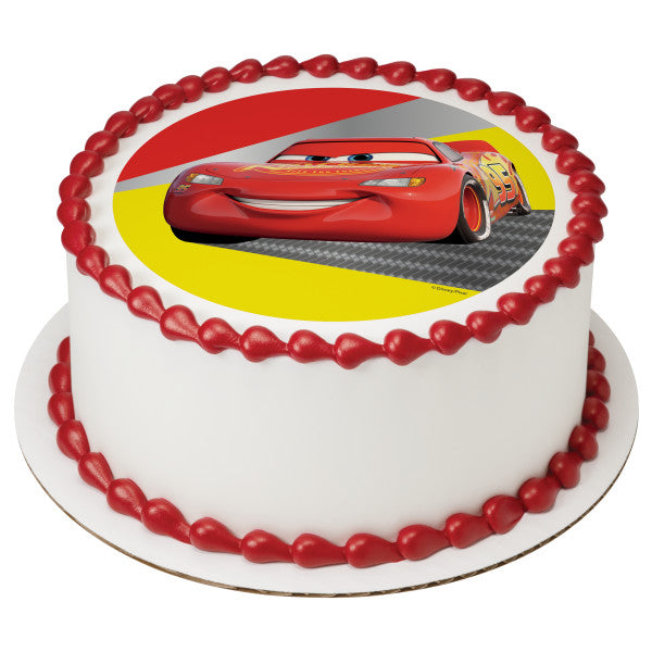 Imagen de adorno comestible para tarta de Rayo McQueen de Disney y Pixar Cars