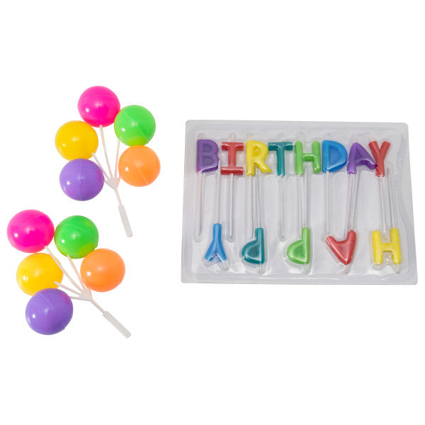 Happy Birthday Neon Candles DecoSet®