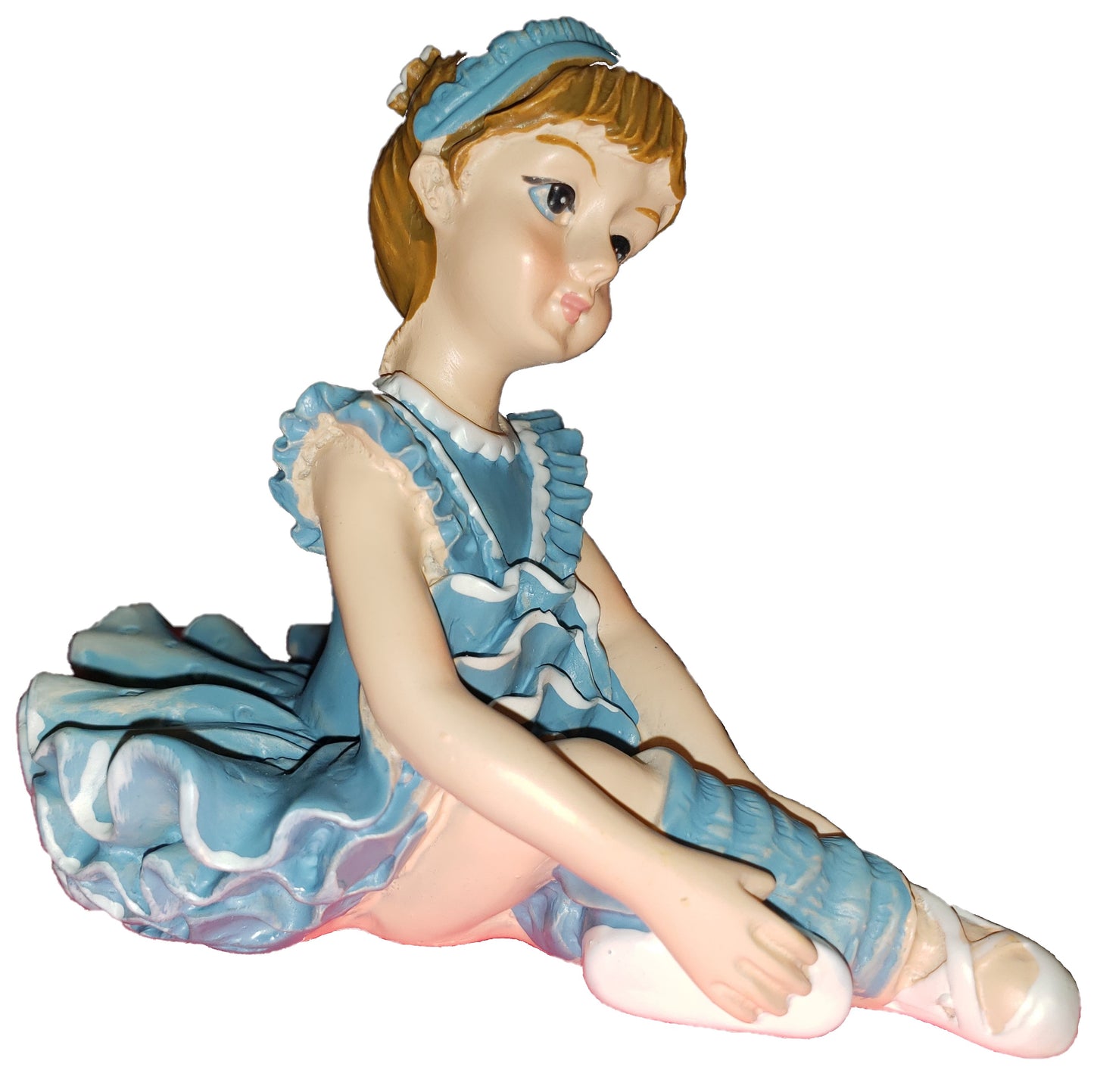 Bailarina de porcelana de 3" - Vestido azul