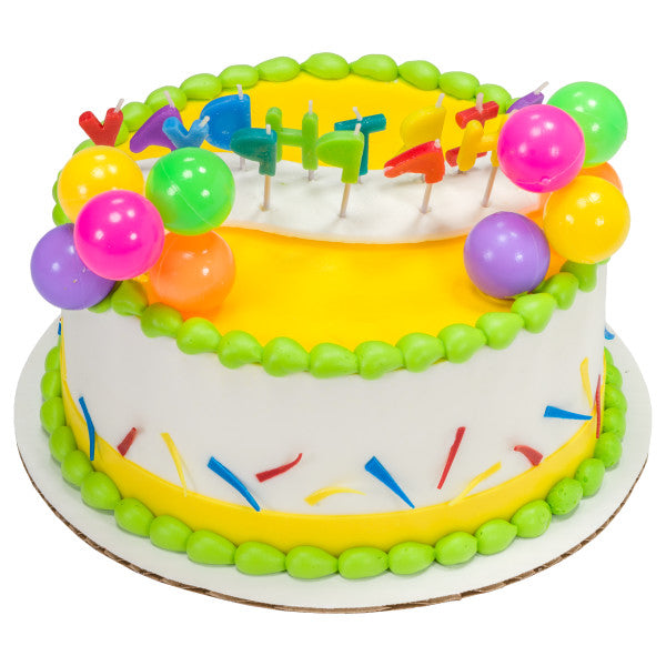 Happy Birthday Neon Candles DecoSet®