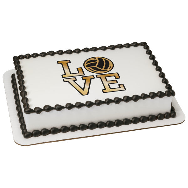 Volleyball Love Edible Cake Topper Image