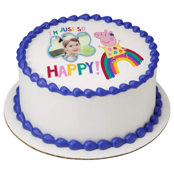 Peppa Pig™ I'm Just so Happy Edible Cake Topper Image Frame