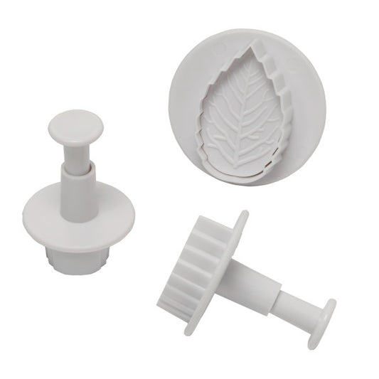 Leaf Plunger, 3 Piece Set Cutters/Molds