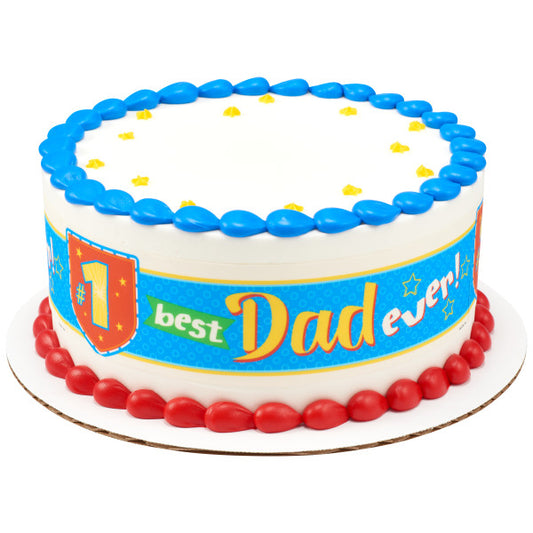 #1 Best Dad Ever! Edible Cake Topper Image Strips