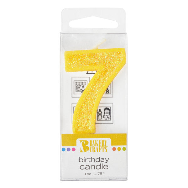 7 Mini Glitter Numeral Candle