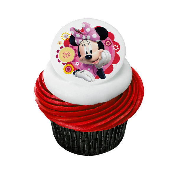 Minnie Dots & Daisies Edible Cake Topper Image