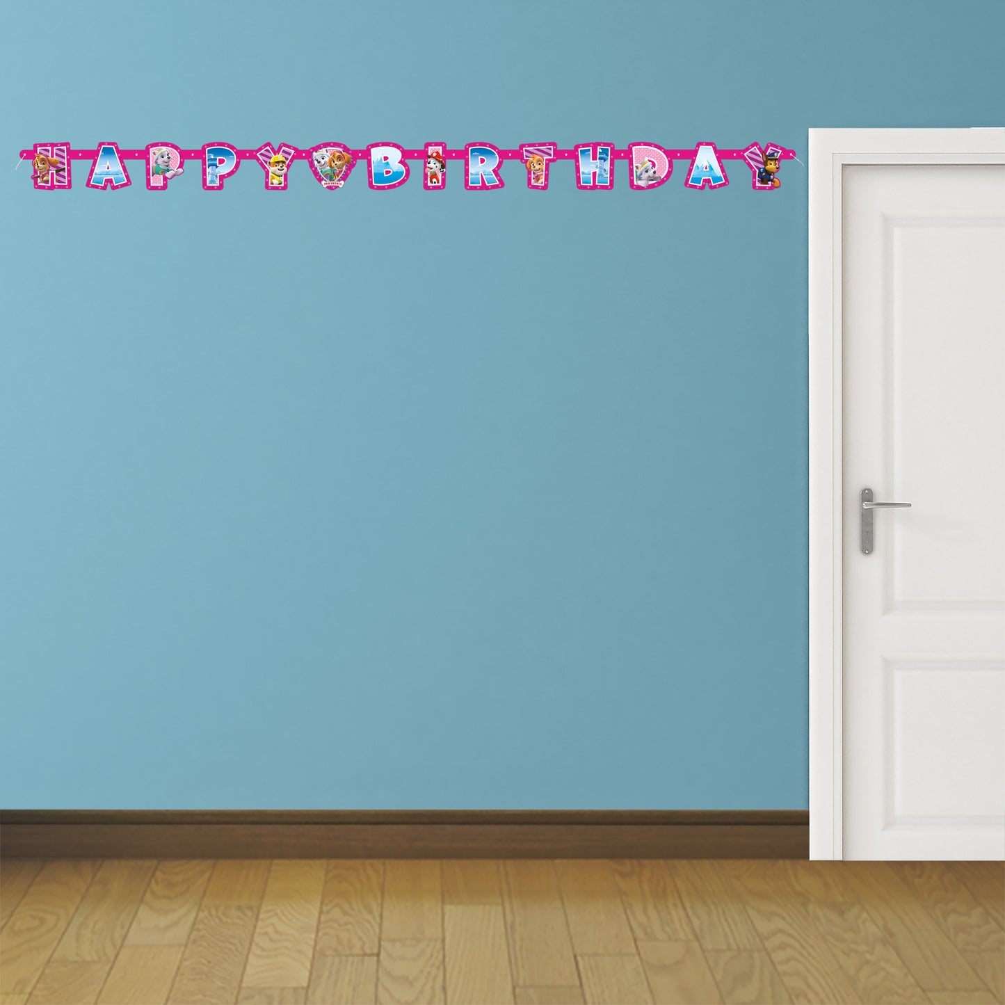 Paw Patrol Pink Happy Birthday Banner