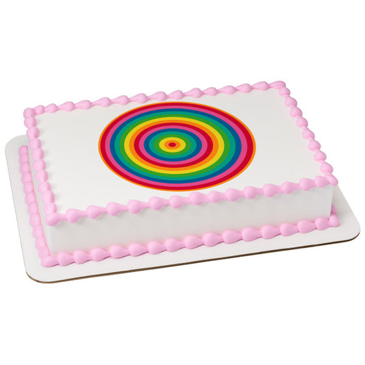 Rainbow Edible Cake Topper Image