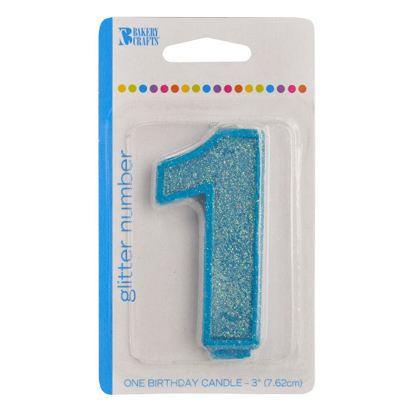 1 Glitter Numeral Candle