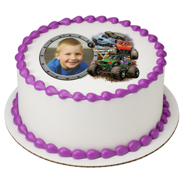 Monster Jam Crunch Time Edible Cake Topper Frame