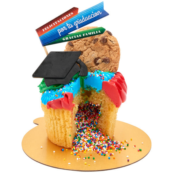 Black Grad Hat Cupcake Rings