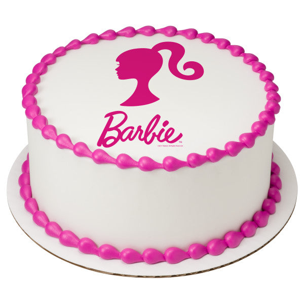 Imagen comestible para decoración de tarta con silueta de Barbie™