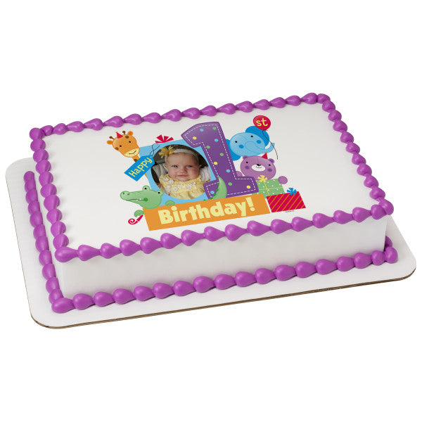 A Birthday Place - Cake Toppers - First Birthday Edible Cake Topper Frame