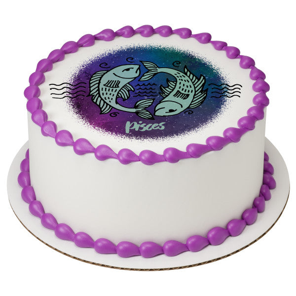 Pisces Edible Cake Topper Image