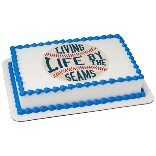 Living Life by the Seams Edible Cake Topper Image