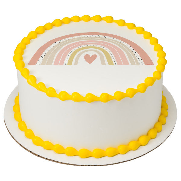 Pastel Rainbow Edible Cake Topper Image ABPDP27382