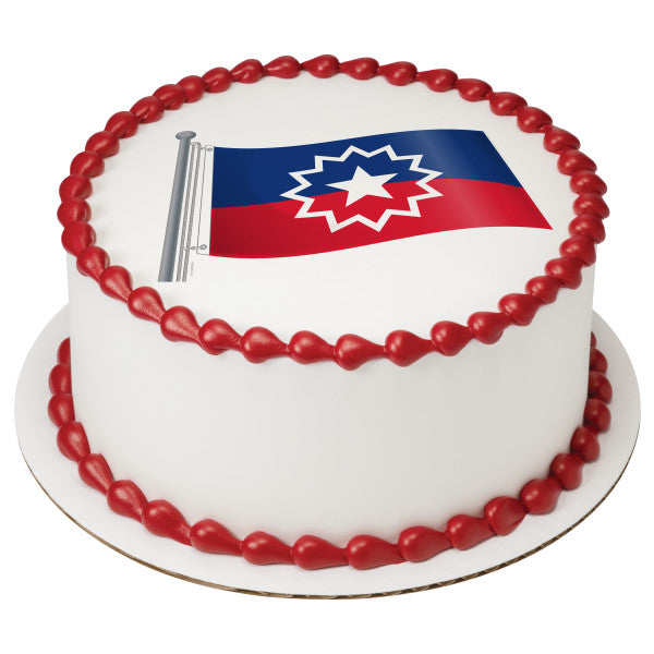 Juneteenth Flag Edible Cake Topper Image