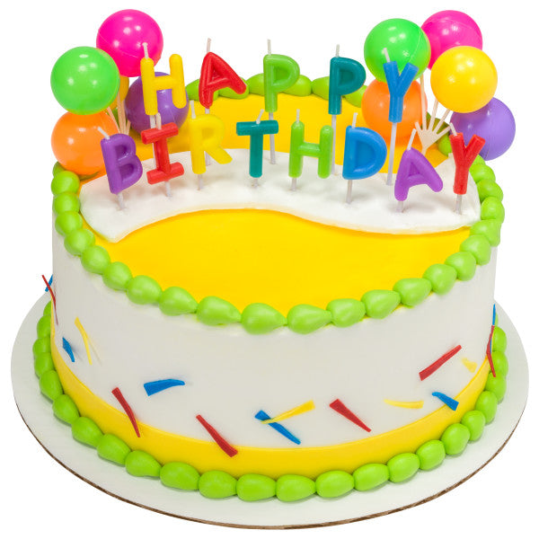 Happy Birthday Neon Candles DecoSet®