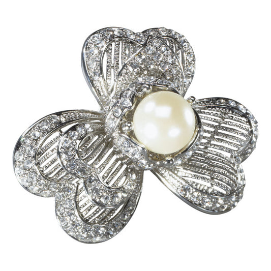 Petals & Pearl Brooch, 2" Diameter Special Occasion Decoration