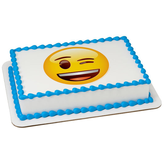 emoji® Winking Edible Cake Topper Image