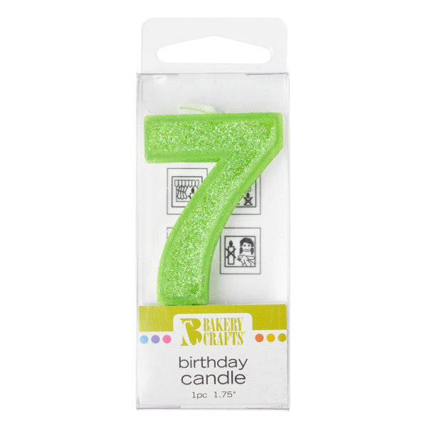 7 Mini Glitter Numeral Candle