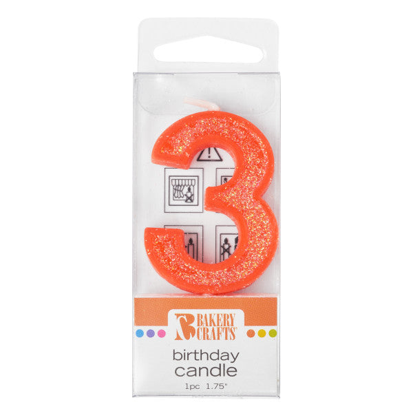 3 mini velas con números brillantes 