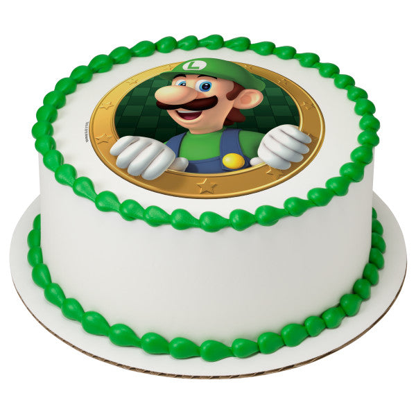 Super Mario Luigi Okie Dokie Edible Cake Topper Image