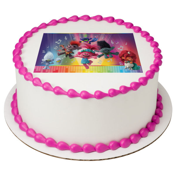 DreamWorks Trolls World Tour Great Vibes! Edible Cake Topper Image