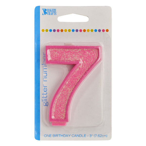 7 Glitter Numeral Candle