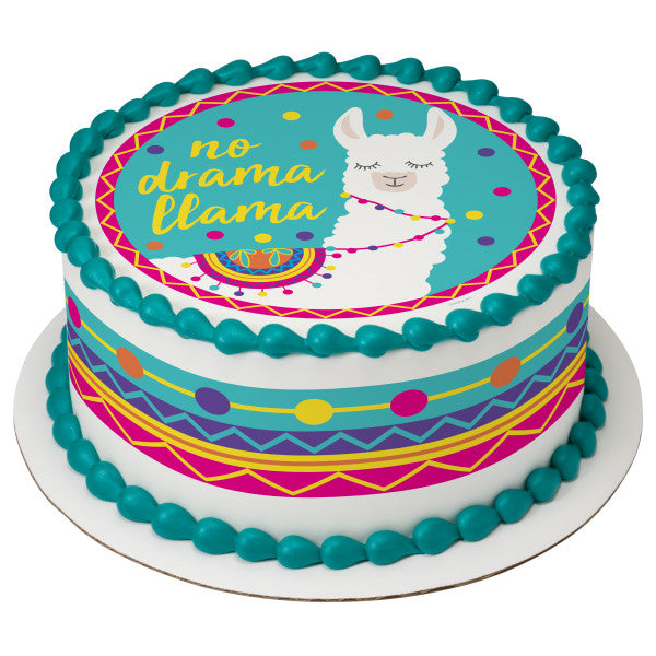 No Drama Llama Edible Cake Topper Image