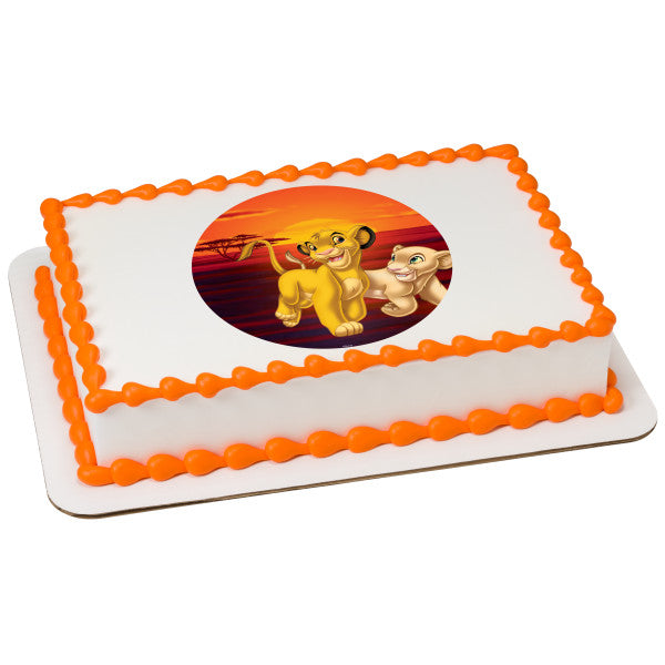 The Lion King Simba and Nala Edible Cake Topper Image