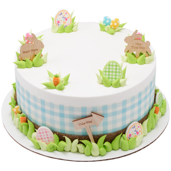 Blue Gingham Edible Cake Topper Image Strips