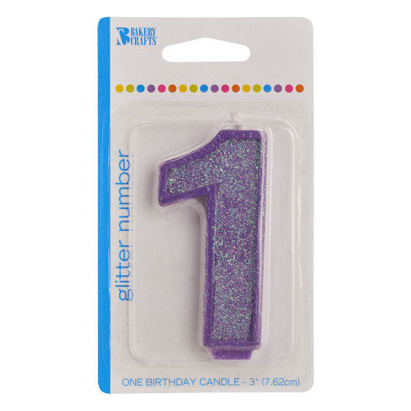 1 Glitter Numeral Candle