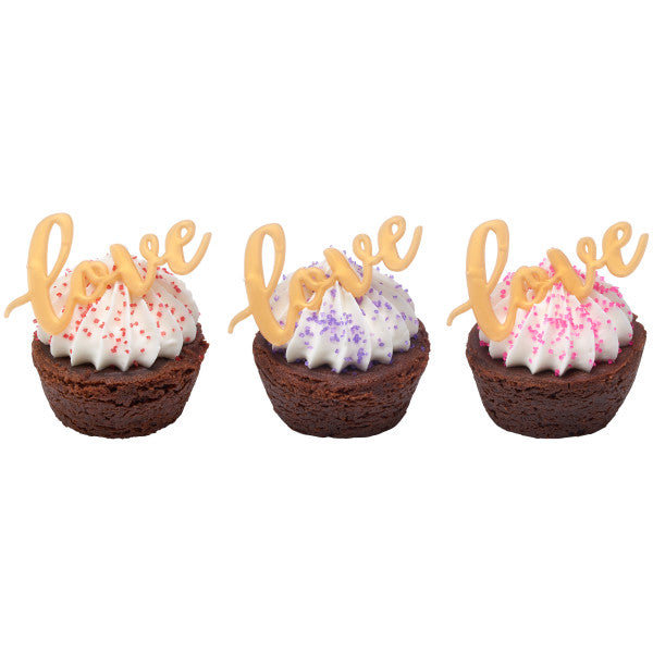 Gold Love Cupcake Layon