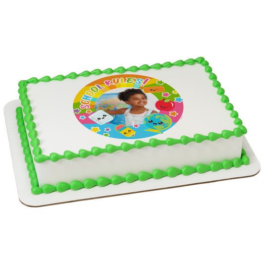 School Rules! Edible Cake Topper Image Frame