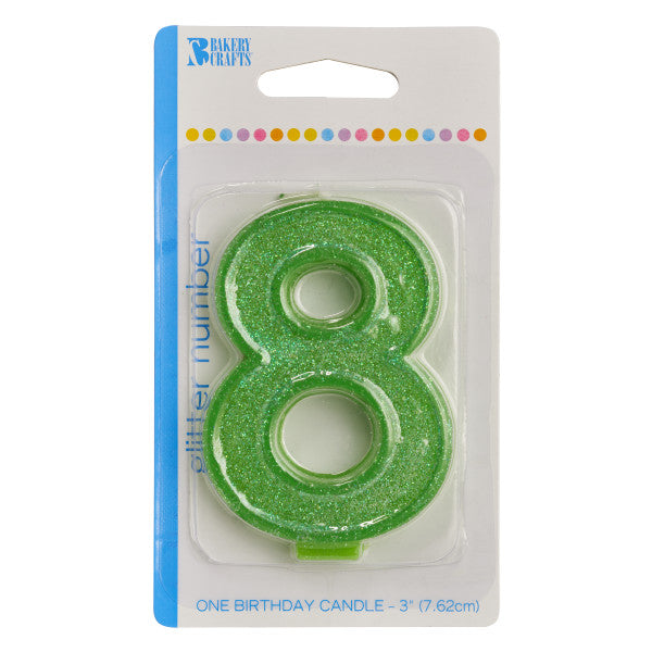 8 Glitter Numeral Candle