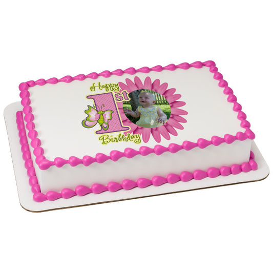 A Birthday Place - Cake Toppers - First Birthday-Butterfly Edible Cake Topper Frame