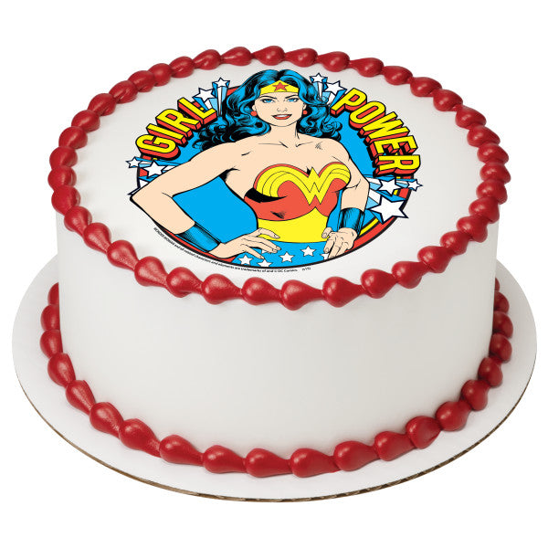 Wonder Woman™ Girl Power! Edible Cake Topper Image