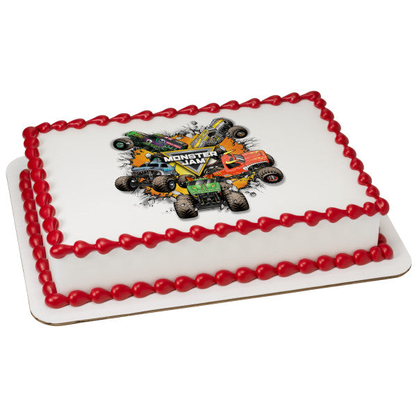 Monster Jam-Monster Trucks Edible Cake Topper Image