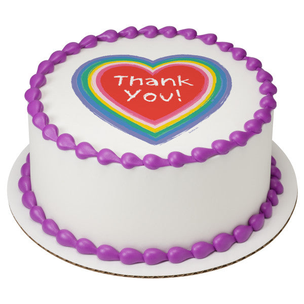 Thank You Edible Cake Topper Image