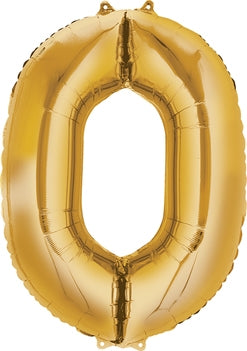 Anagram 34" Numeral 0 Balloon - Gold