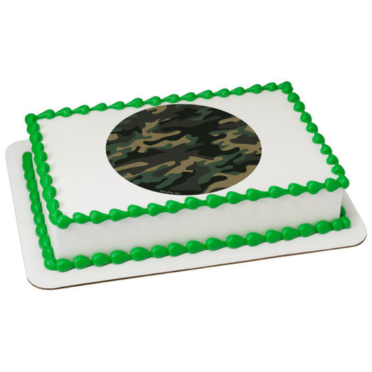 Camo Edible Cake Topper Image